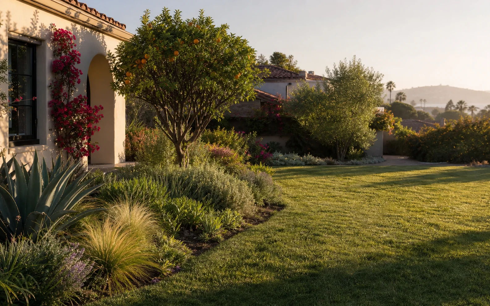 Conceptual summer Orange County garden