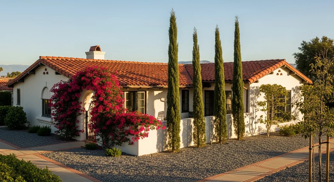 Spanish Revival Coastal Landscape for San Clemente