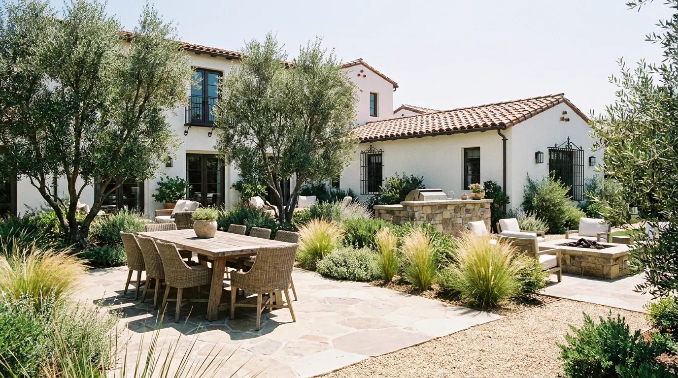Completed complete landscape design-build project at a Spanish colonial Orange County home