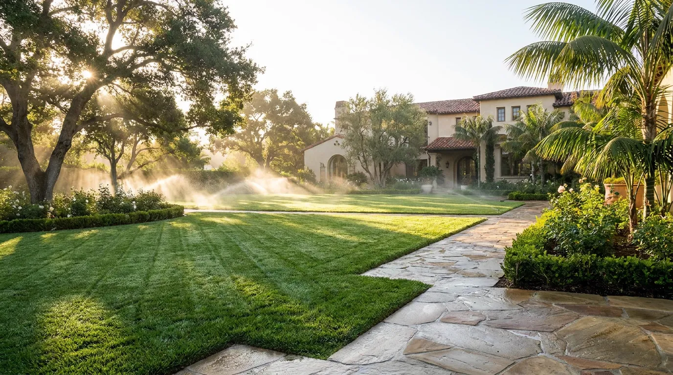 Freshly installed premium sod lawn at an Orange County home