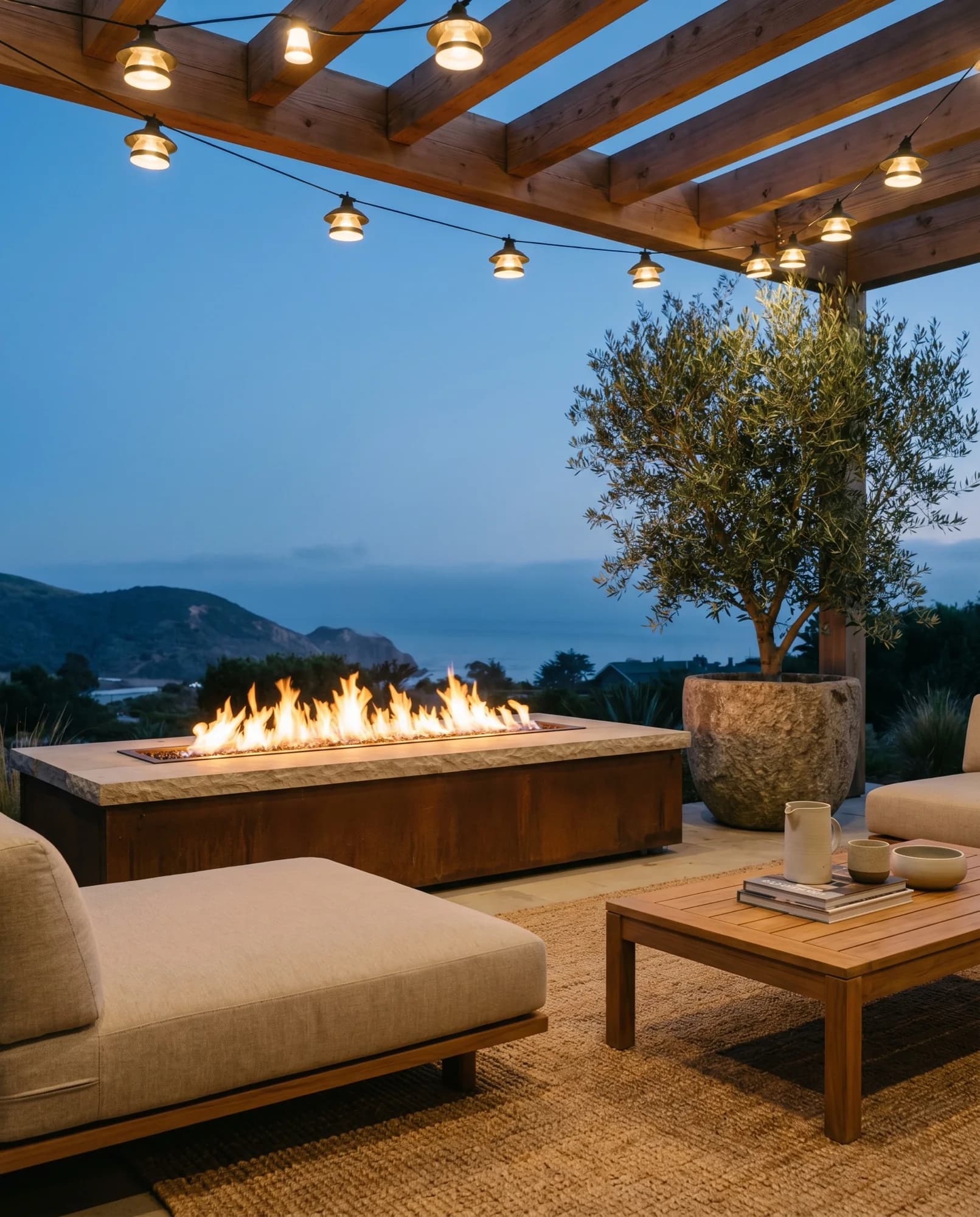 Outdoor Rooms That Hold Together From Noon to Night